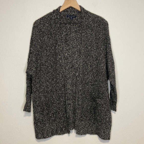American Eagle Outfitters Open Front Oversized Knit Cardigan Extra Small XS Gray - Picture 1 of 7